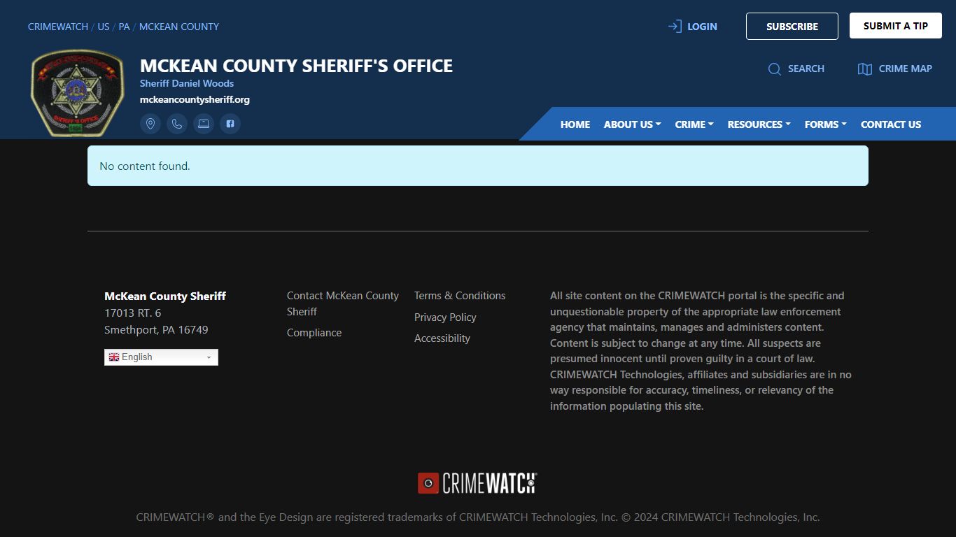 McKean County Sheriff's Office Arrests - CRIMEWATCH